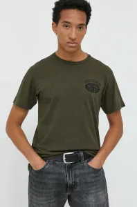 Bavlnené tričko Deus Ex Machina zelená farba, s potlačou #6565320