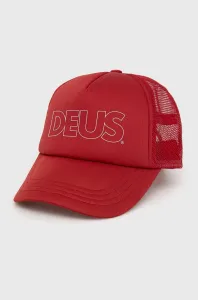 Čiapka Deus Ex Machina červená farba, s potlačou