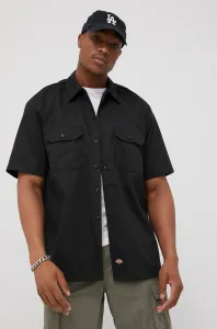 Košeľa Dickies pánska, čierna farba, regular, s klasickým golierom #6138468