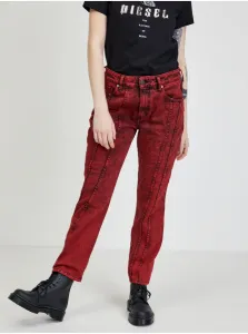 Red Women's Straight Fit Jeans Diesel Joy - Women