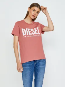 Pink women's T-shirt Diesel Sily-Ecologo - Women