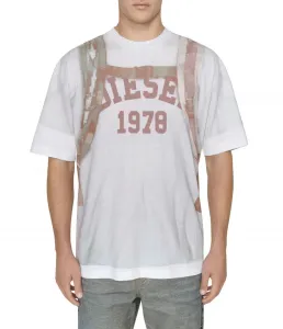 Tričko Diesel T-Wash-E3 T-Shirt Biela L