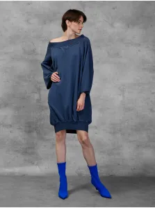 Navy Blue Women's Oversize Sweatshirt Dress Diesel - Women