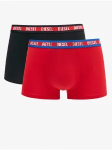 Súprava dvoch pánskych boxeriek v čiernej a červenej farbe Diesel #3764451