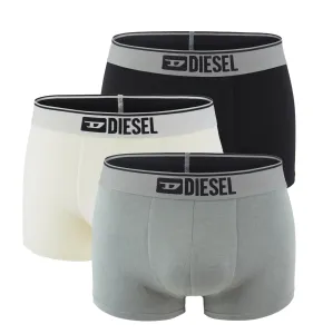 DIESEL - pánske boxerky 3PACK cotton stretch black, white, gray combo - limitovaná fashion edícia