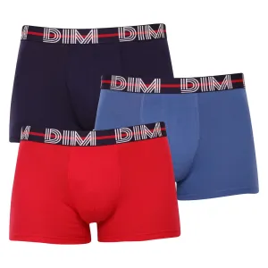 DIM POWERFUL BOXERS 3x - Pánske boxerky 3 ks - červená - tmavo modrá - svetlo modrá