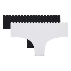 DIM BODY TOUCH COTTON HIPSTER 2x - Dámske bavlnené nohavičky 2 ks - čierna - biela #3821409