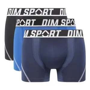 DIM SPORT MICROFIBRE BOXER 3x - Pánske športové boxerky 3 ks - čierna - modrá #7141922