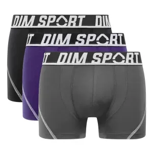 DIM SPORT MICROFIBRE BOXER 3x - Pánske športové boxerky 3 ks - sivá - modrá - čierna #7141917