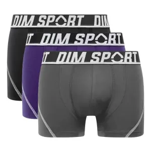DIM SPORT MICROFIBRE BOXER 3x - Pánske športové boxerky 3 ks - sivá - modrá - čierna #7141920