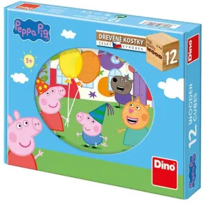 DINOTOYS - Drevené kocky Peppa Pig 12 ks