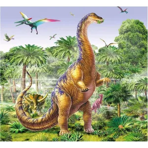 Dino Puzzle Dinosaurus s figúrkou 60 dielikov Triceratops