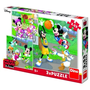 Dino Puzzle Mickey a Minnie športovci 3 x 55 dielikov