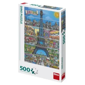 Puzzle Kreslená Eiffelova veža 500 Dino