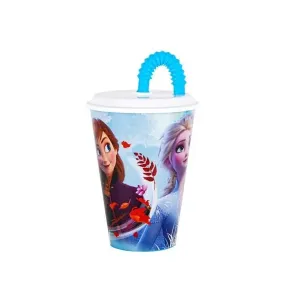 Plastový kelímok so slamkou Disney Ľadové kráľovstvo II, 430ml