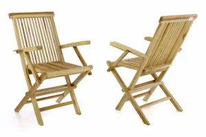 Divero 55123 Sada 2 kusov skladacej stoličky - teakové drevo