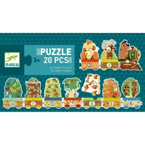 DJECO Puzzle Vlak so zvieratkami – 20 pcs