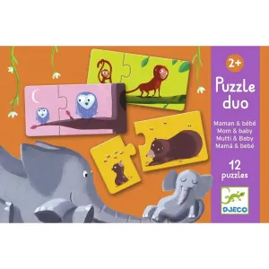 Djeco Puzzle duo Nájdi mláďa 24 dielikov