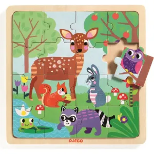 Djeco Puzzle drevené Lesné zvieratká 16 dielikov