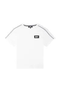Detské bavlnené tričko Dkny biela farba, s potlačou #8947108