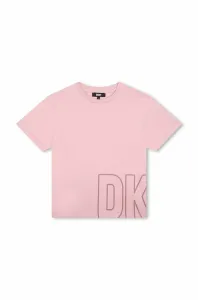 Detské bavlnené tričko Dkny fialová farba, s potlačou #8748426