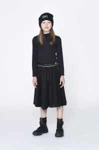 Dievčenská sukňa Dkny čierna farba, mini, áčkový strih #2565984