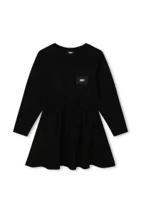 Dievčenské šaty Dkny čierna farba, mini, áčkový strih #8751586