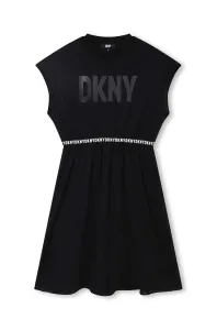 Dievčenské šaty Dkny čierna farba, mini, áčkový strih #8751589