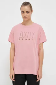Bavlnené tričko Dkny ružová farba #8656644