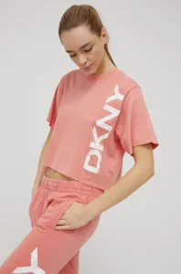 Bavlnené tričko Dkny ružová farba,