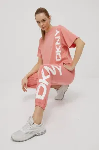 Nohavice Dkny dámske, ružová farba, s potlačou #5964157