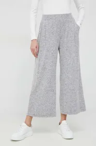 Nohavice Dkny dámske, šedá farba, široké, vysoký pás #7810365