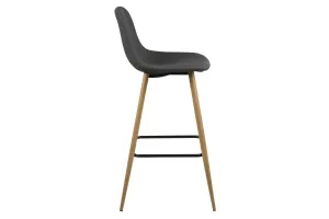 Dkton Dizajnová barová stolička Nayeli, šedá a prírodná