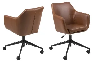 Dkton Dizajnová kancelárska stolička Norris, brandy #1442831