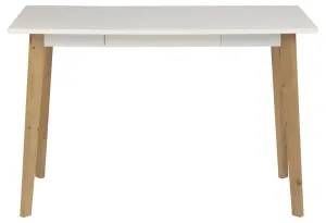 Dkton Dizajnový písací stôl Niecy 117 cm, biely