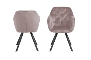 Dkton 23461 Dizajnová otočná stolička Aletris, ružová