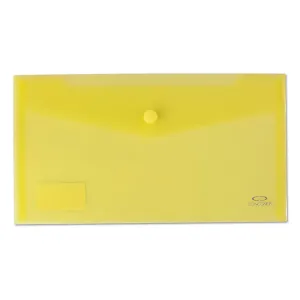 Obal na dokumenty DL so zapínaním transparentný žltý