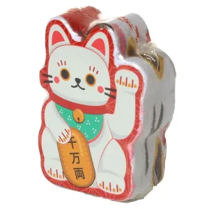 Stlačený cestovný uterák v tablete s mačkou Maneki Neko Farba: červená #3659752