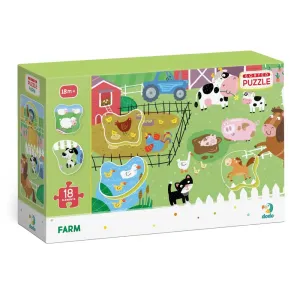 DODO Puzzle s triedením obrázkov Farma 18 dielov