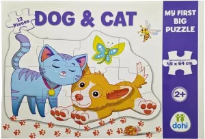 DOHÁNY TOYS - Maxi Puzzle Pes+mačka 12ks