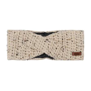Crochet DOKE headband with crossing lily tweed
