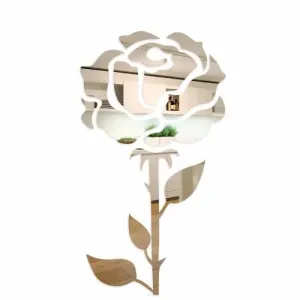 Asymetrické dekoratívne zrkadlo ruža