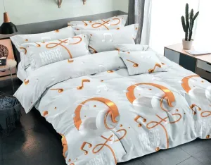 Obliečky zo syntetickej bavlny s oranžovými slúchadlami