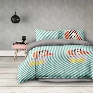 Retro posteľné obliečky v zelenej farbe Šírka: 200 cm | Dĺžka: 220 cm