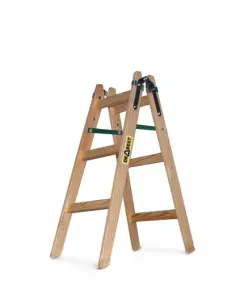 Drevený dvojdielny rebrík 2 x 3 s nosnosťou 150 kg