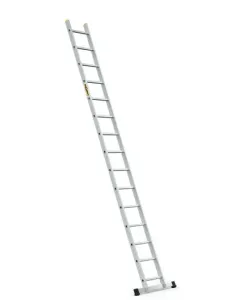 Hliníkový jednodielny oporný rebrík, 15 priečok a nosnosť 150 kg