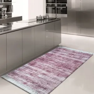 Bordovo hnedý koberec do kuchyne so strapcami #2875437