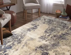 Melírovaný dizajnový koberec s béžovým podkladom