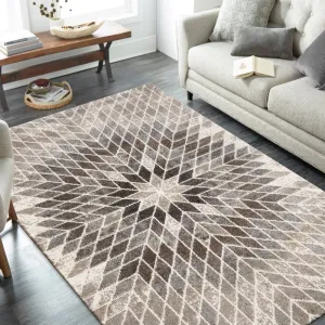 Moderný dizajnový bežový koberec s prírodnými motívmi #2874708