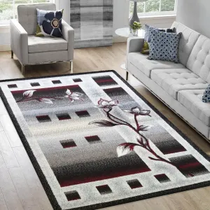 Moderný koberec do obývačky s motívom kvetov #7144509